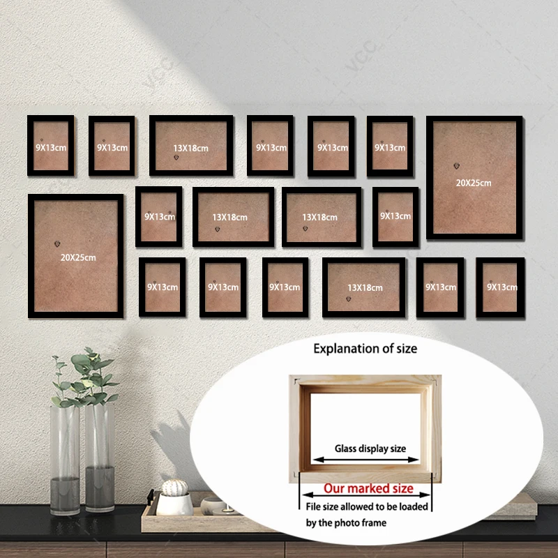 Деревянные рамки для картин 18 шт. черно-белая фоторамка настенное украшение из