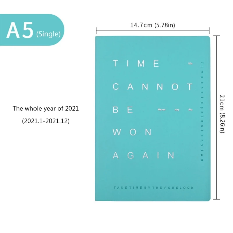 

2021 Large Annual Planner, "Time Can Not Be Won Again"Yearly Monthly Weekly Book N7MA