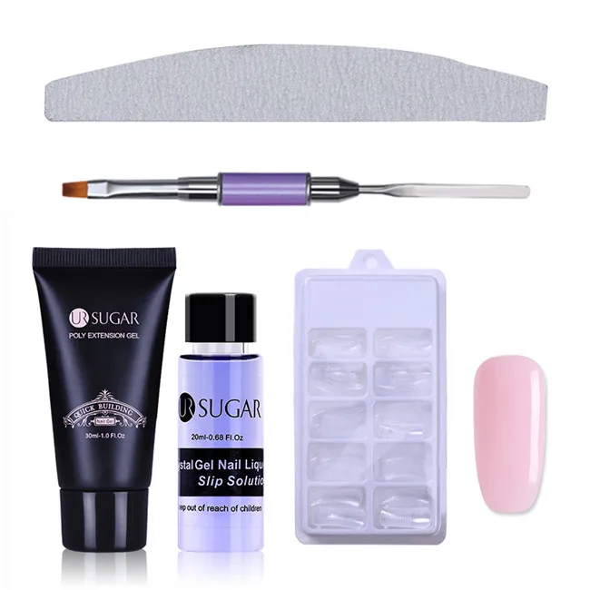 5pcs set2 UR SUGAR Nail Art поли УФ-лак Френч для ногтей строитель ограничителей желе Полиакриловый гель Слип решения Clearnser Plus для удаления - Цвет: 5pcs set2