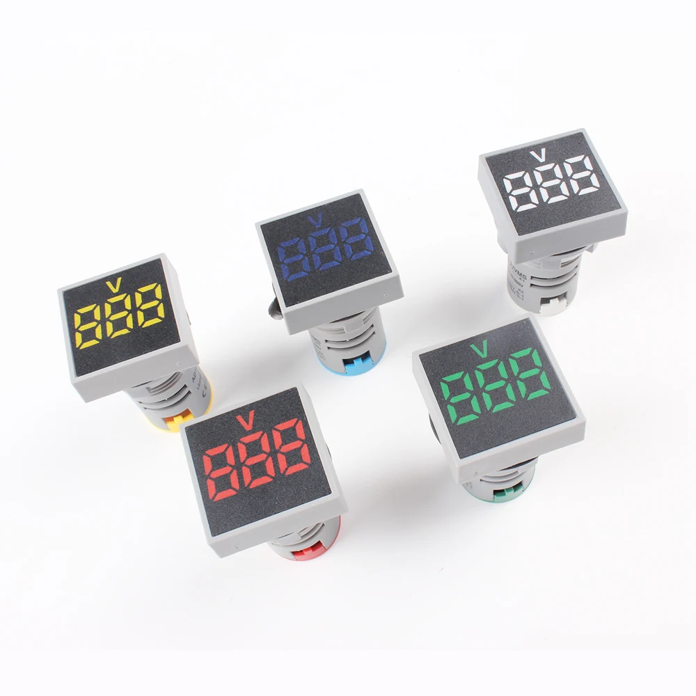 Вольтметр мини-измеритель напряжения с круглым LED дисплеем 22 мм 20-500 В переменного