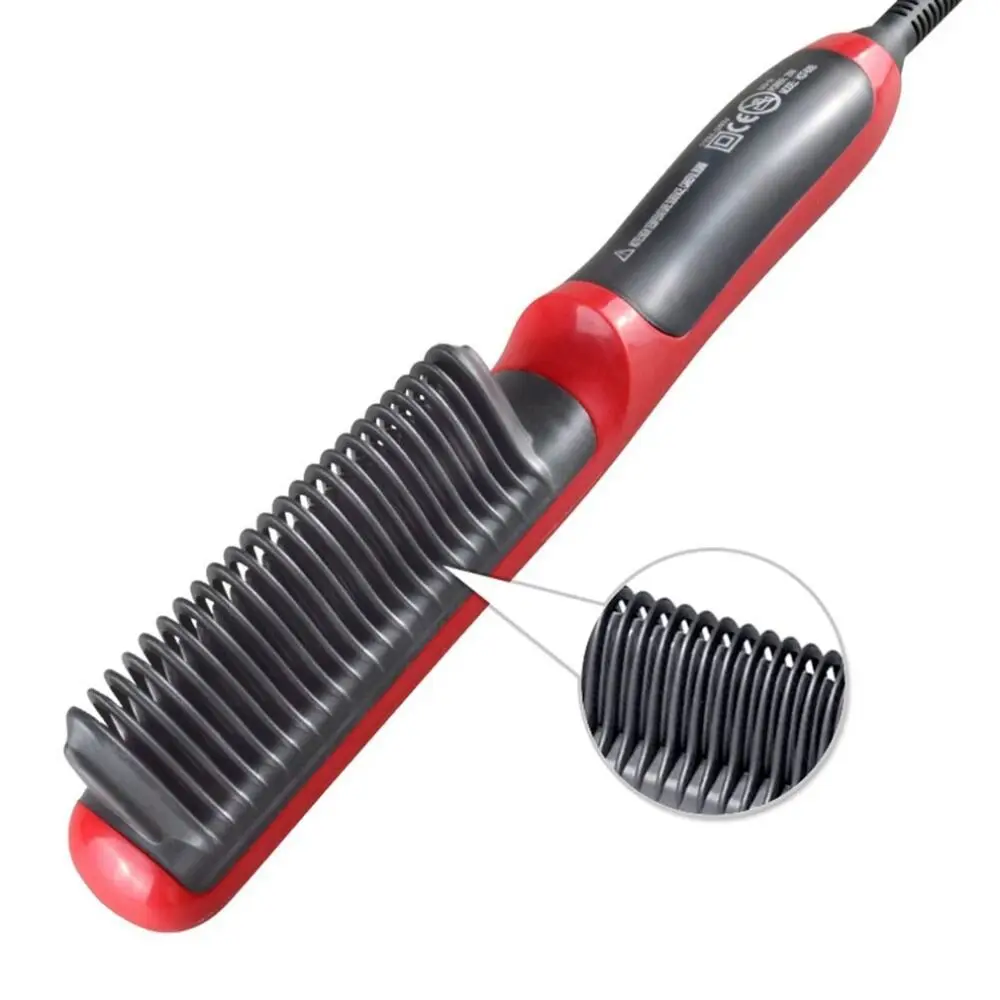 

Multifunctional Hair Straightening Heated Brushe Ceramic Curler Electric Straightener Hot Comb Hair Care Men Beard Straightener