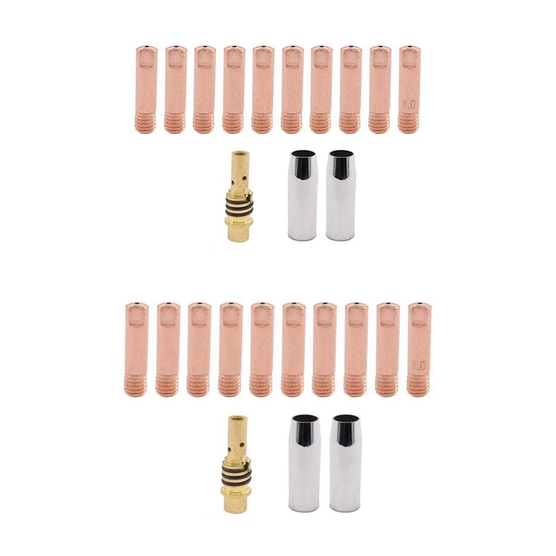 26Pcs 14AK Welding Torch Consumables 1.0Mm/0.8Mm MIG Torch Gas Nozzle Tip Holder Of 15AK MIG Welding Torch Promotion