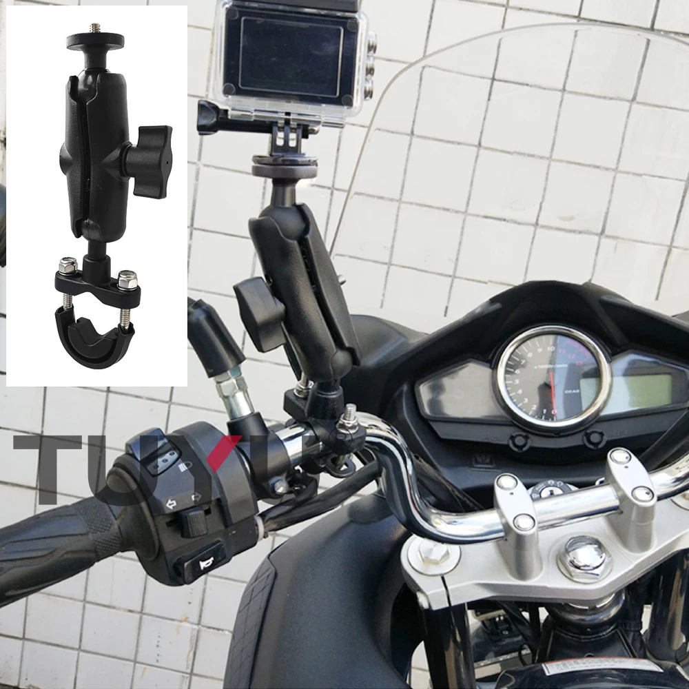 TUYU Motorcycle Bike Camera Holder Handlebar Mirror Mount Bracket 1/4 Metal Stand For insta 360 one X R GoPro MAX Hero Accessory |