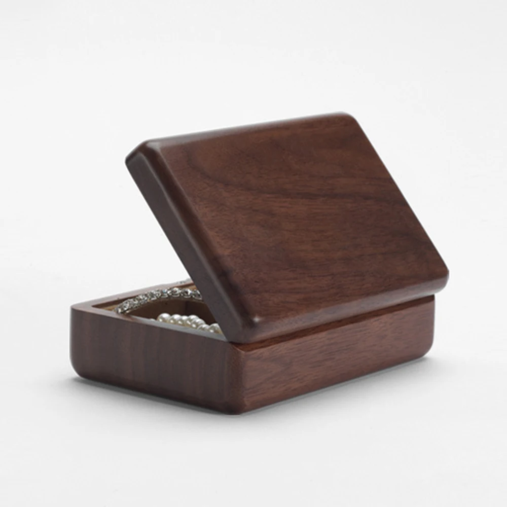 Тревел ретро деревянная коробка для ювелирных изделий, упаковка для свадебного кольца, ожерелья, браслета, органайзер для женщин и мужчин, дисплейная коробка, подарок для пары.