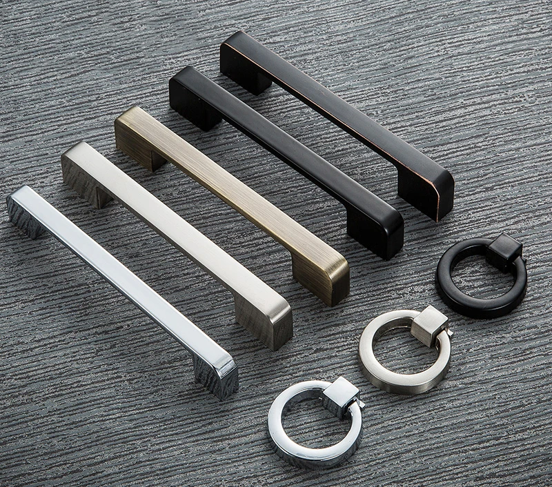 

Zinc Aolly Black Cabinet Handles Wardrobe Kitchen Cupboard Pulls Drawer Knobs Fashion Furniture Handle Door Hardware