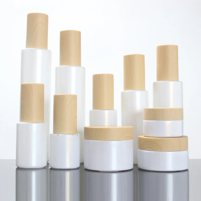 Стеклянная банка 20 г эссенция с оловянной деревянной крышкой/крем для