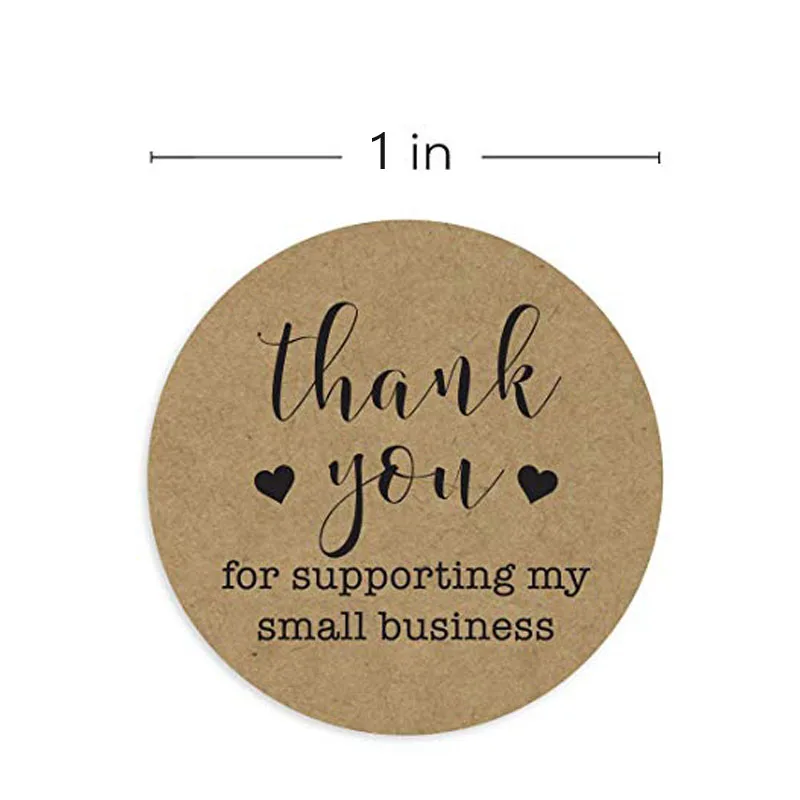 500 этикеток в рулоне Круглый Крафт Спасибо за ваши деловые наклейки печать