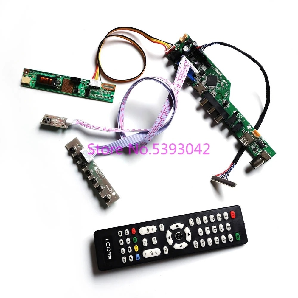 

Fit LP154WX4(TL)(D2)/(TL)(D4)/(TL)(E1)/(TL)(E2)/(TL)(E4) 1CCFL 1280*800 30-Pin LVDS TV analog Remote VGA control board kit