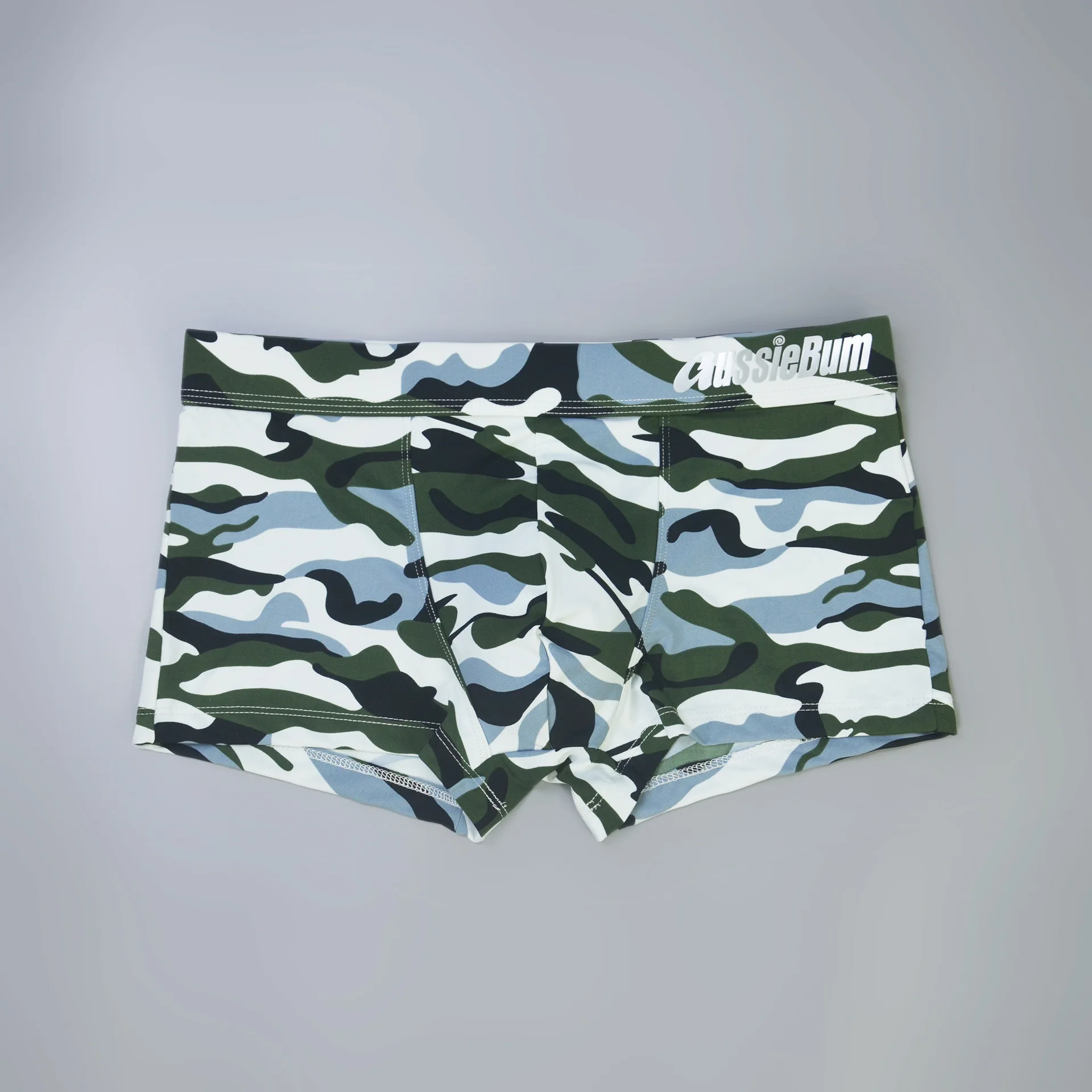 

Luren Men's Panties Men's Flat-angle Pants Low Waist Sexy Breathable Iced Silk Hips Camouflage Aussiebum Panties