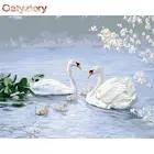 GATYZTORY DIY картина по номерам лебедь в озере Раскраска по номерам для детей рамки для картин Настенные фоторамка настенные Арт холст