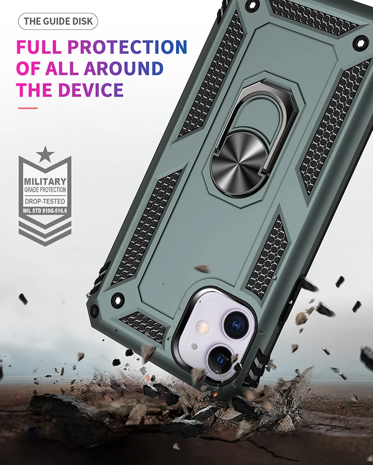 Armor Phone Case For iphone 11 Pro Max 6 6S 7 8 plus Magnetic Ring Stand Cover XS MAX XR X Protective Back | Мобильные телефоны и