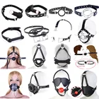 SM оральный секс с открытым ртом, уплотнительное кольцофаллоимитатор, кляп с крючком для носа, ведомая маска для намордника, шариковый ремень для связывания с головой, ремень для тела