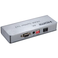 4k hdmi splitter 1x2 1080p audio video converter with edid rs232 for ps3 ps4 ps5 xbox dvd laptop pc to 2 tv hdtv display monitor