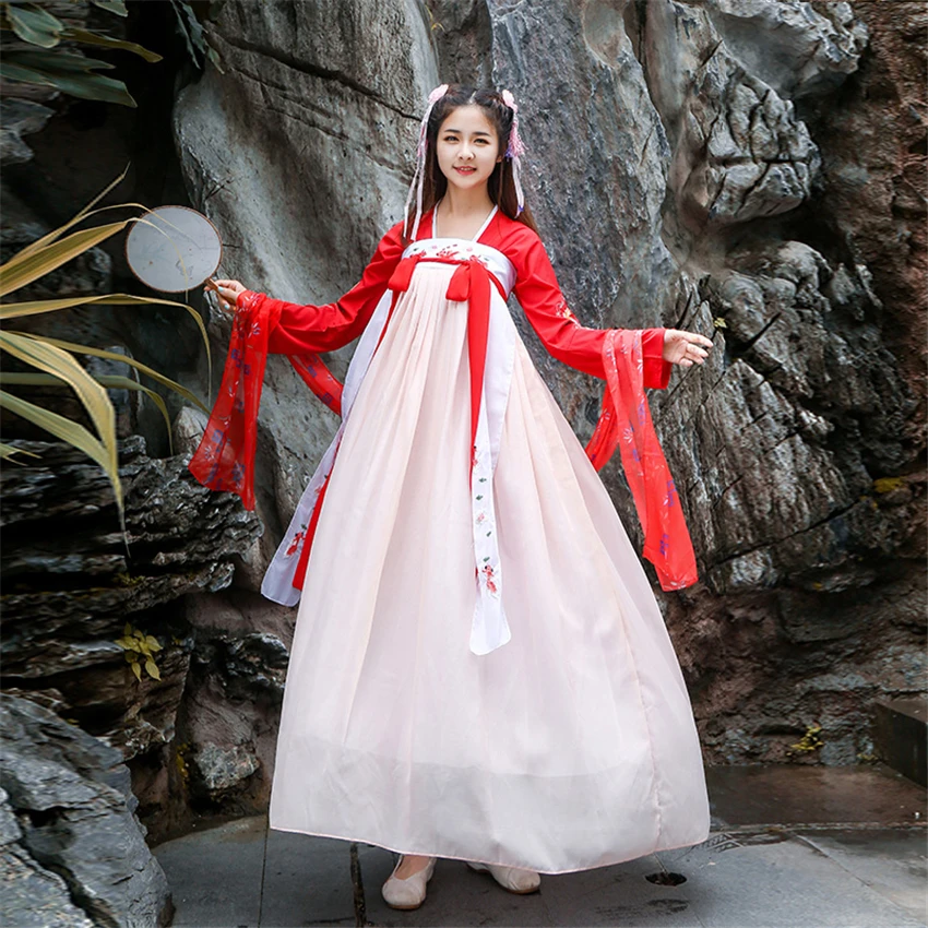 

Традиционная китайская одежда, женское сказочное платье ханьфу, одежда в стиле древней династии Хань, принцессы, Национальная сцена, народн...