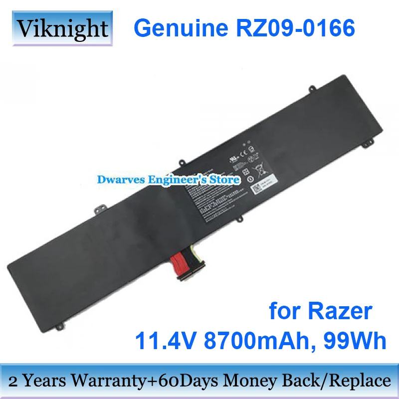 Genuine RZ09-0166 Battery 11.4V 8700mAh For Razer Blade  PRO 17 4K F1 2017 RZ09-01662E53-R3U1 RZ09-01663E52 Laptop Battery 99Wh