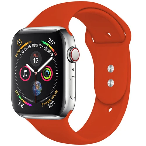 for hermes orange 20 Спортивный ремешок для Apple Watch ремешок 44 мм 40 4 3 iwatch ремешок 42 мм 38 мм силиконовый pulseira ремешок для часов Браслет Apple watch 5 ремешок 44 мм - Цвет ремешка: for hermes orange 20