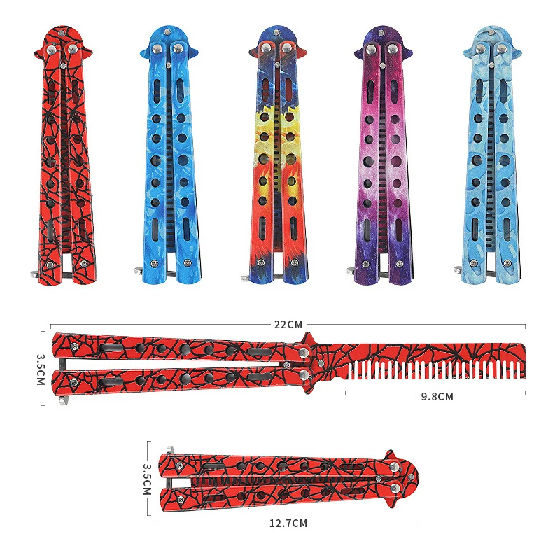 

Stainless Steel Folding Hair Cutter Barber Practice Butterfly Training Cutter For Outdoor Camping Dull Tool Comb