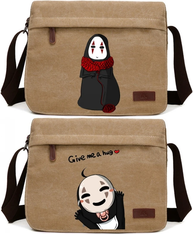 Милая анимация унесенная спиралью мультяшная без лица Мужская текстильная сумка