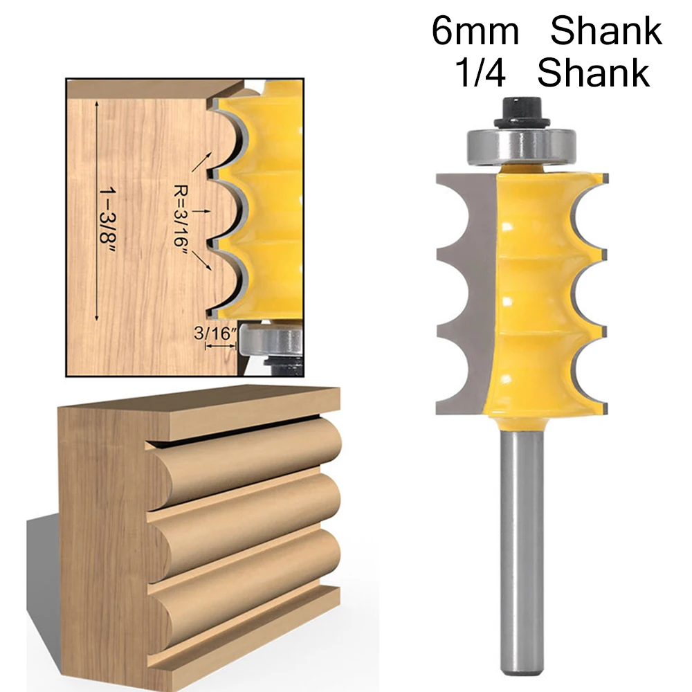 1 шт. 6 мм 1/4 дюйма хвостовик Тройная бусина формовочная фреза фрезеровка резак для