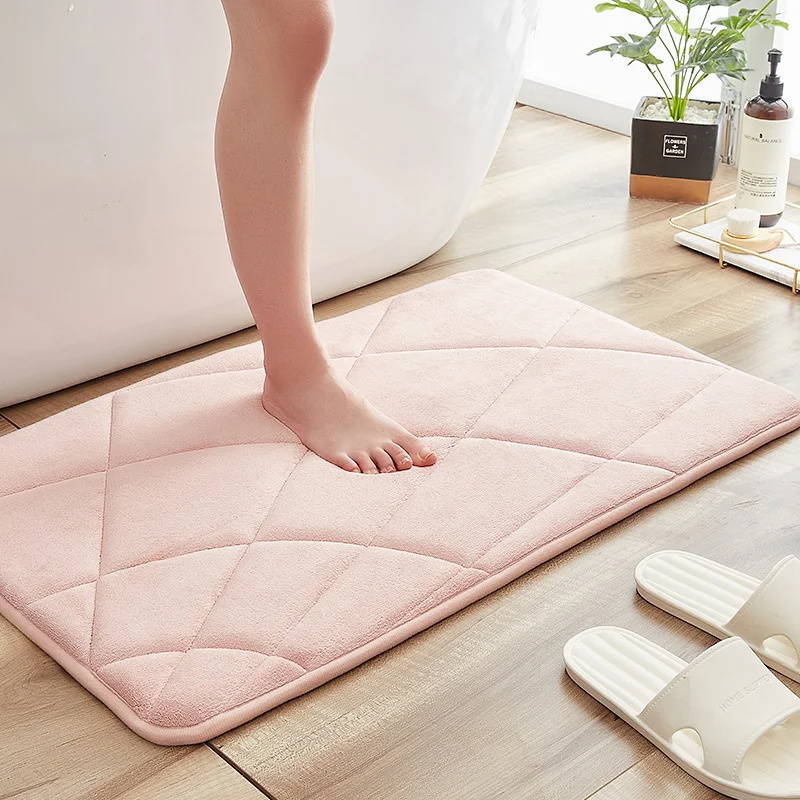 

Memory Foam Bath Bathroom Mat Carpet For Floor SBR Non-slip Bottom Toilet Rugs Modern Anti Skid And Washable Tapis Salle De Bain