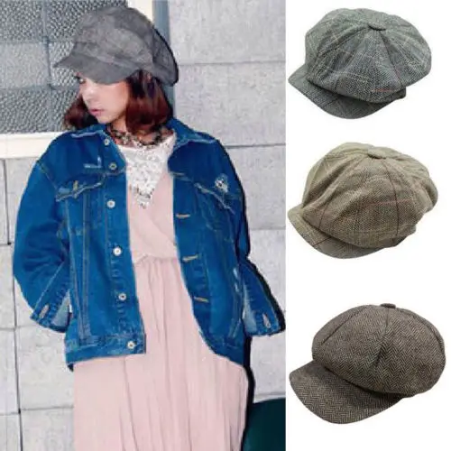 Классическая унисекс для простых панелей кепка газетчика козырьки Бейкер в