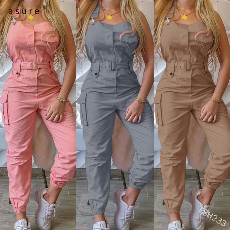 

Sports Tight Combinations Traf Rompers Womens Jumpsuit Summer Pants Outfits Bodies Clothing Dungarees Ladies Overalls F8H233