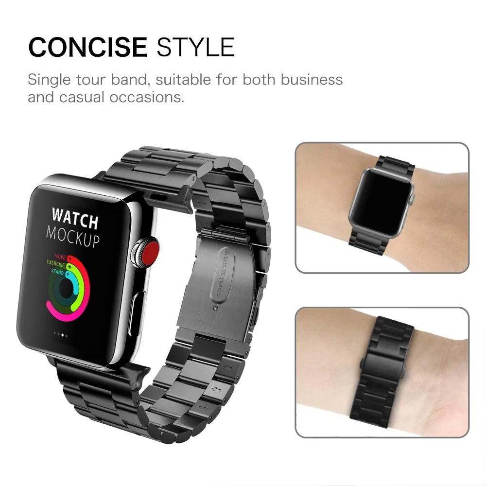 Ремешок для Apple Watch 44 мм 42 мм нержавеющая сталь премиум класса браслет на запястье для Apple Watch Band Series 4 3 2 1 Sport 38 мм 40 мм