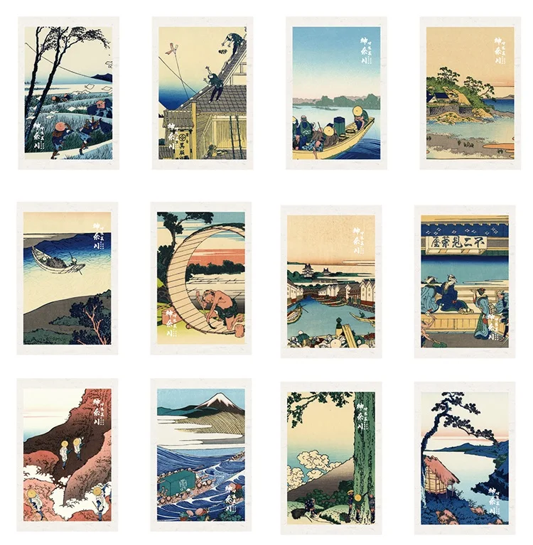 28 листов/набор Kanagawa Wave Lomo Card мини Открытка DIY японский стиль поздравительная открытка подарок на день рождения открытка