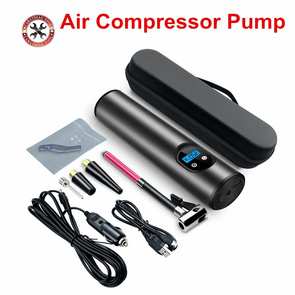 Насос цифровой автомобильный для колес Компрессор портативный воздушный 12 В 150 PSI