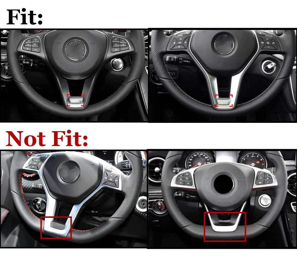 

For Mercedes Benz AMG GLA CLA GLC GLE W211 W212 W213 W203 W204 W205 Auto Logo Car Steering Wheel Sticker Cover Decor Accessories