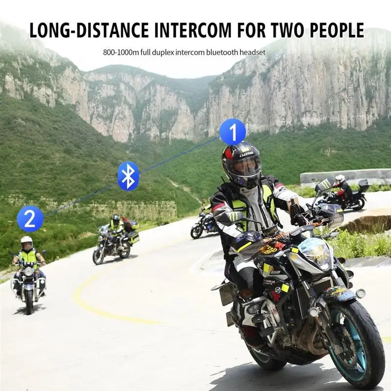 

Motorcycle Helmet Communication Systems WaterproofBluetooth Intercom Noise Reduction Bluetooth Headsets
