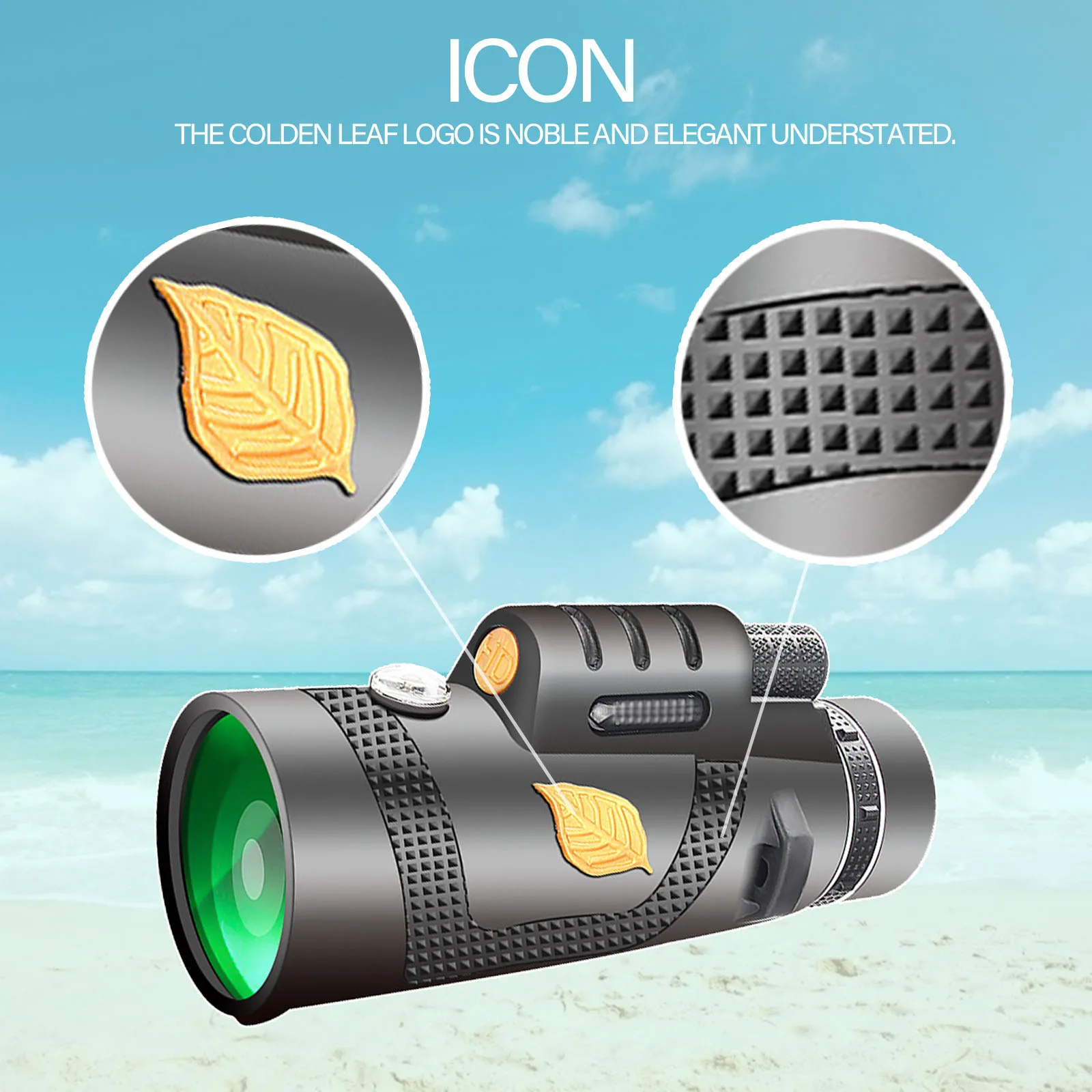 

12x50 Monocular Telescope Suitable For Hiking Camping Equipment Tourism Spyglass Night Vision Scope Camping