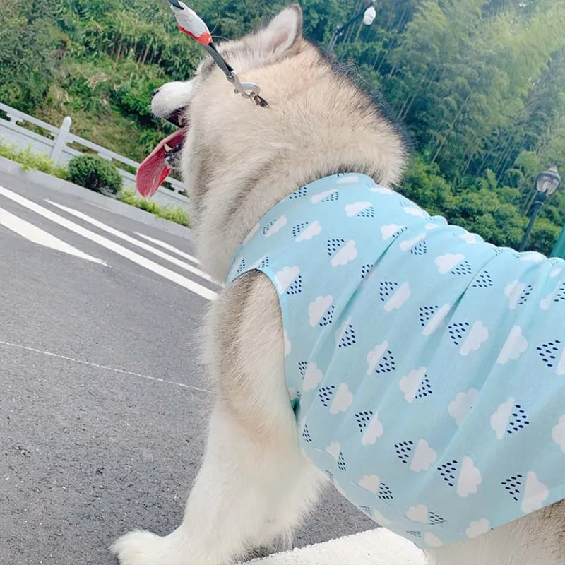 Летняя одежда для собак хлопковая домашних животных костюм средних и больших