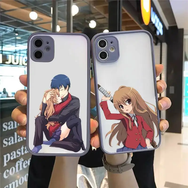 

Toradora Taiga aisaka Protection Bumper Phone Case For iPhone 12 11 Pro XS Max XR X 8 7 Plus Translucent Matte Shockproof Cover
