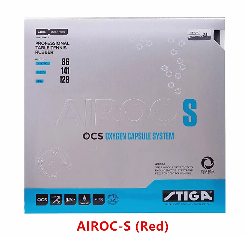 STIGA настольный теннис резиновая AIROC-M AIROC-S скорость вращения синяя губка прыщи в пинг-понг tenis de mesa - Цвет: AIROC-S Red