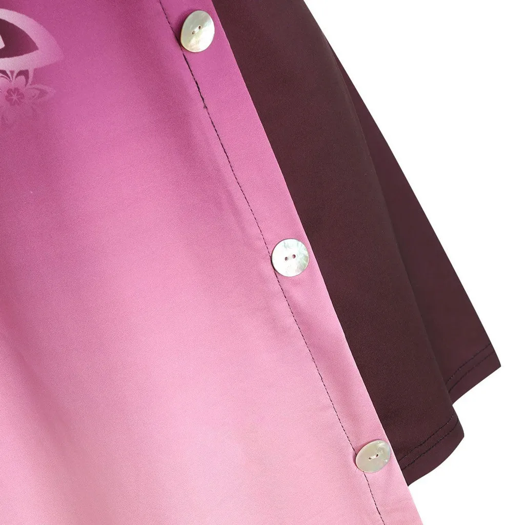 Блузка женская с принтом и коротким рукавом на пуговицах | Женская одежда