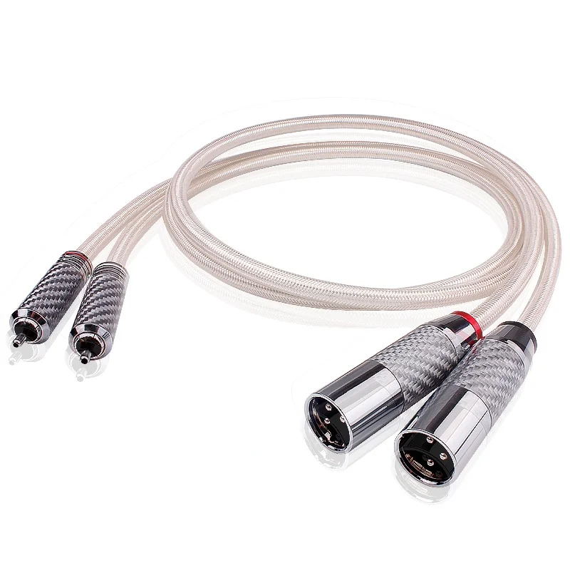 

hifi Silver Plated OFC Audio Line QED Signature RCA to XLR Male / Female Cable with Carbon Fiber Plug