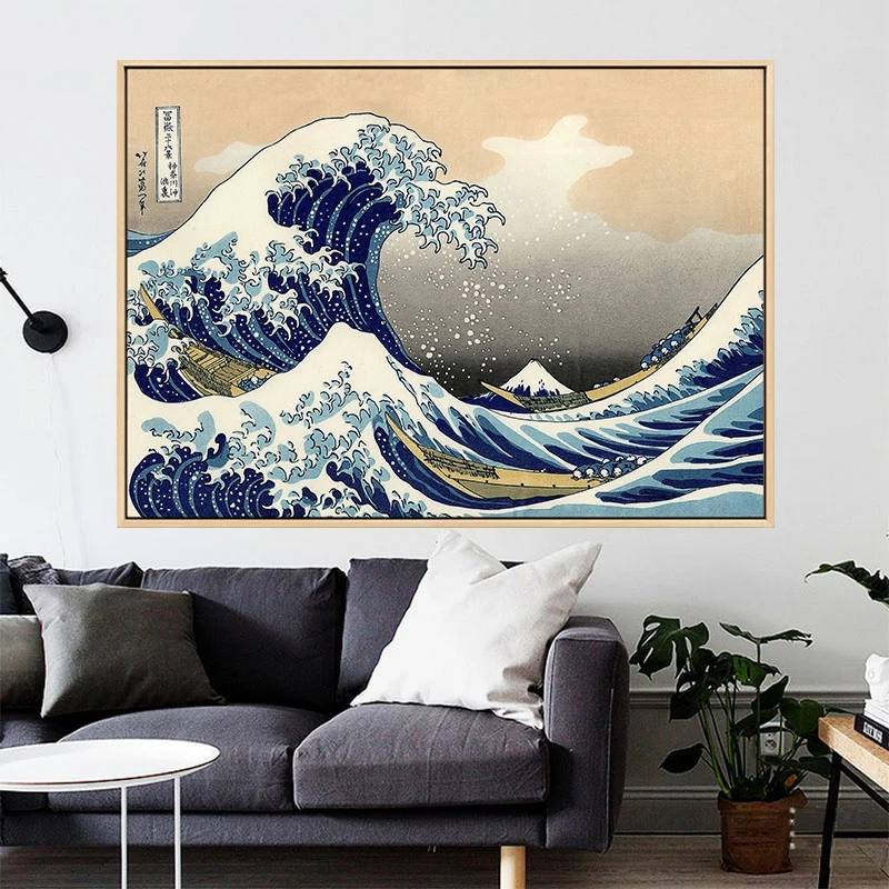 

The Great Wave of Kanagawa Ukiyoe Japanese Art Poster Vintage Wall Canvas Print for Living Room Decoration Cuadros Unframed