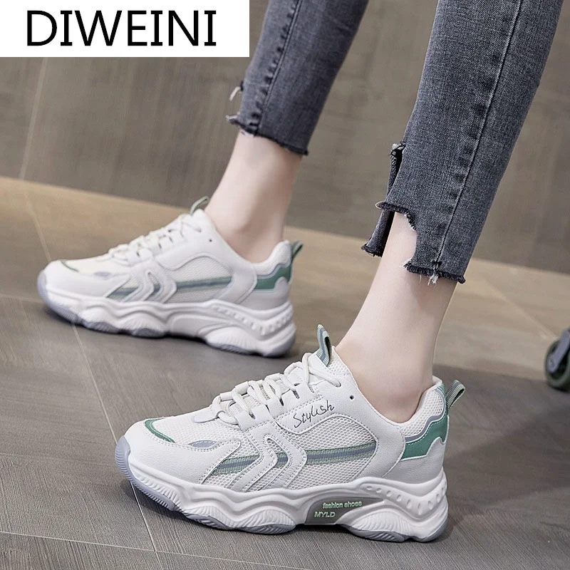 

Fashionable Breathable Women's Shoes Chunky Platform Sneakers Spring Casual Shoes Luminous Comfortable 2021 New Dad Shoes Women