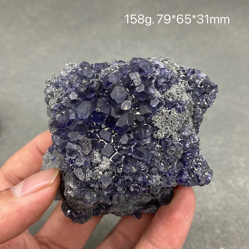 100% натуральный сине-фиолетовый флюорит кластер минералов образцы драгоценных