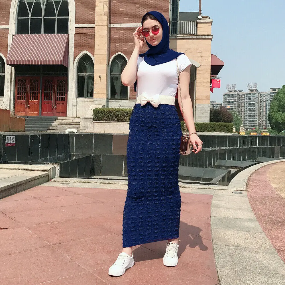 Женская трикотажная юбка-карандаш обтягивающая Однотонная юбка-футляр с