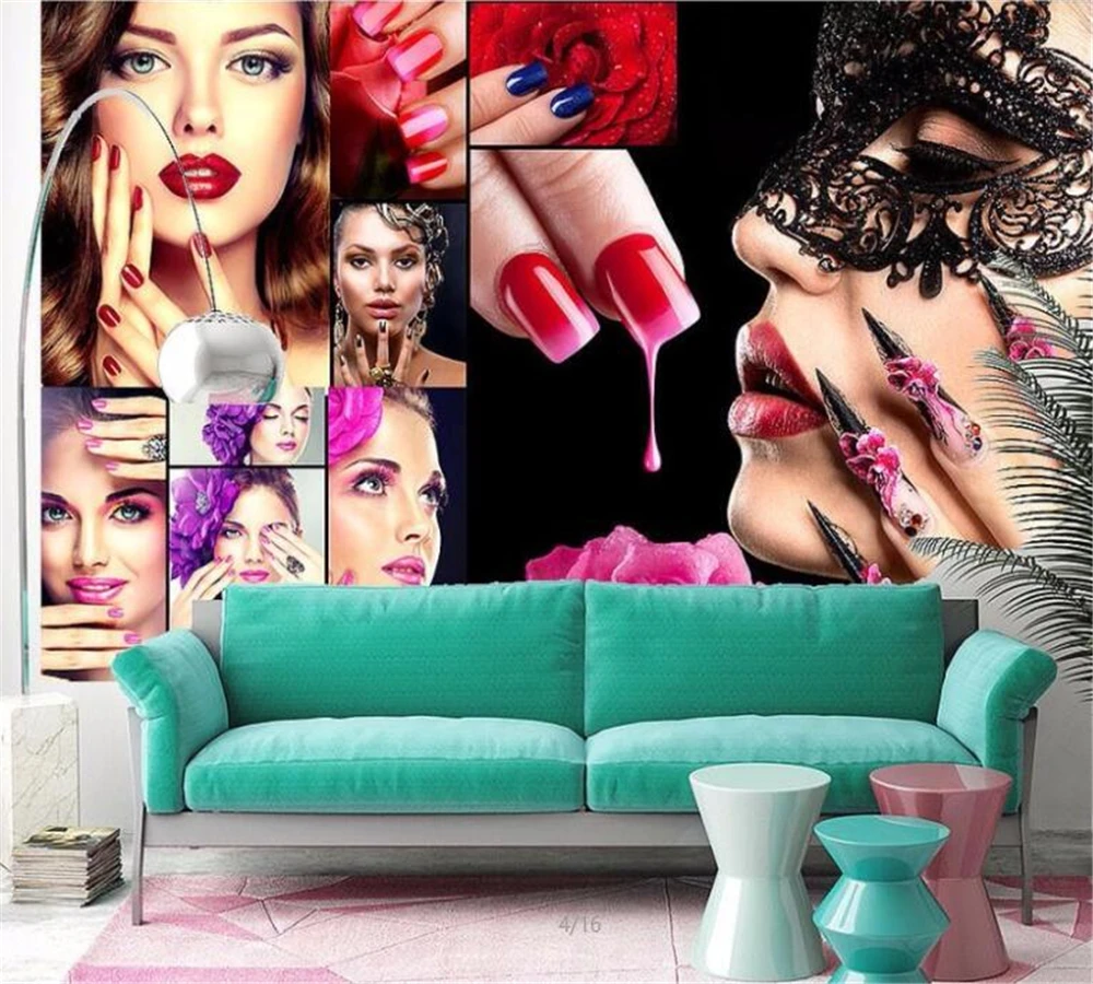 

Beibehang пользовательские 3D HD обои для макияжа красота макияж фото обои роспись Гостиная спальня фон роспись обои