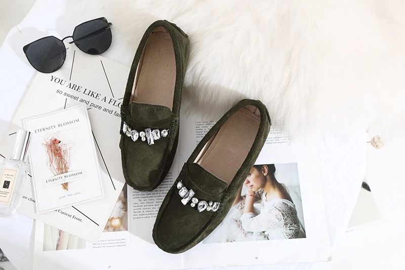 genuine cowhide leather women shoes Female Casual Fashion Flats Spring Autumn driving shoes women leather loafers