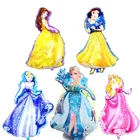 Воздушные шары из фольги холодная Золушка, белоснежная Русалка, Эльза, Анна, принцесса, фольга, украшения для дня рождения, Детские гелиевые шарики, игрушки, подарки