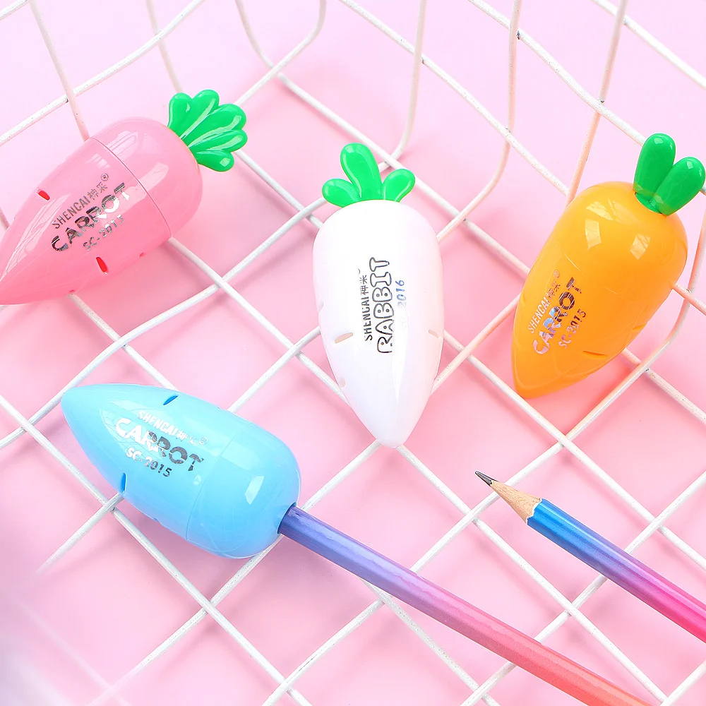 1 шт. Kawaii морковь Пластиковая точилка для карандашей школьные канцелярские