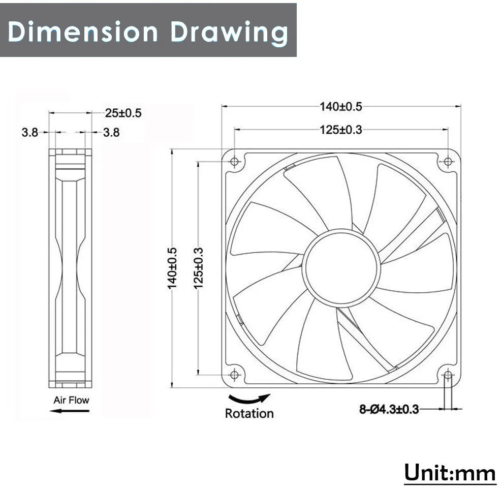 2 шт. Gdstime 14025 DC 5V 12V 24V 2Pin USB 140x140x25 мм ПК процессор компьютер бесщеточный чехол