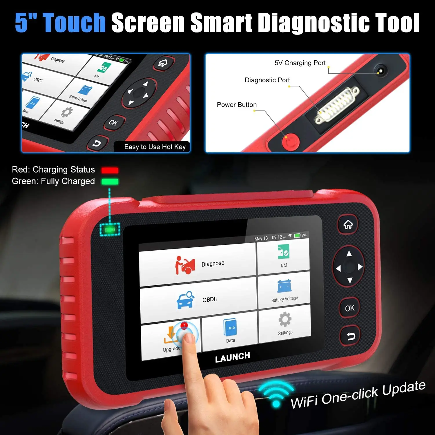 

LAUNCH CRP123i OBD2 Scanner Engine/ABS/SRS/Transmission Car Diagnostic Tool ABS Code Reader SRS Scan Tool Lifetime Free Update