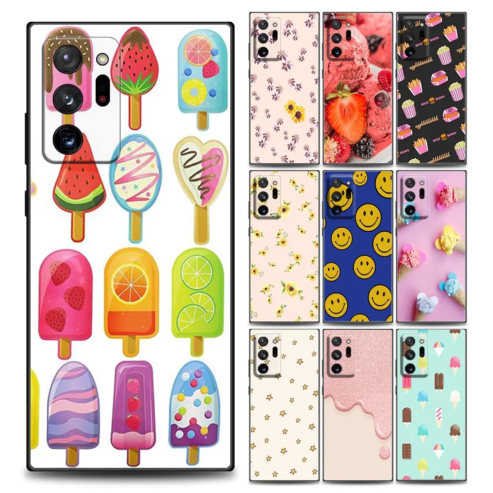 

Summer Ice Cream Smile Face Samsung Case for Note 8 Note 9 Note 10 M11 M12 M30s M32 M21 M51 F41 F62 M01 Soft Silicone Cover