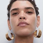 Женские крупные серьги-кольца, металлические, крупные, геометрической формы, винтажные, 2021