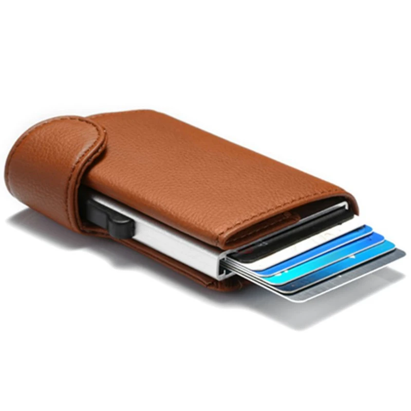 Мужской/женский кожаный кошелек с RFID защитой и отделением для карт|Держатели